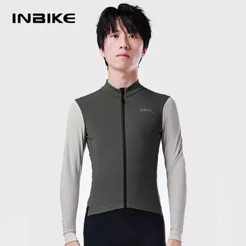 INBIKE флисовая теплая велосипедная одежда для мужчин и женщин осенью и зимой, а также флисовые теплые дорожные велосипедные топы с длинными рукавами Green Rock 2XL