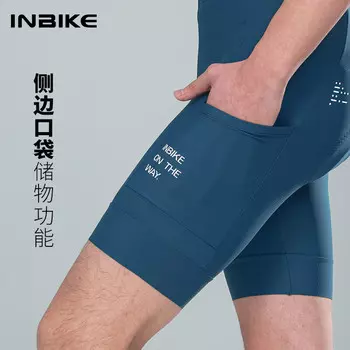 INBIKE летние шорты для велоспорта, мужские штаны для горного велосипеда, дорожные велосипедные штаны, амортизирующие губчатые подушечки, велосипедные синие, M