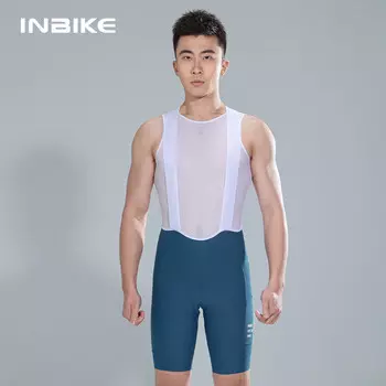 INBIKE велосипедные шорты с нагрудником, мужские дышащие подушечки, быстросохнущие, впитывающие пот, шоссейные велосипедные штаны, весеннее и летнее снаряжение, синий M
