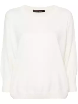 Incentive! Cashmere кашемировый джемпер с круглым вырезом, белый
