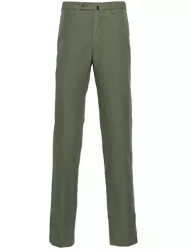 Incotex брюки чинос 39 из смесового льна, зеленый