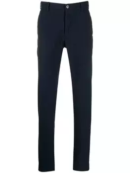 Incotex брюки чинос с карманами и складками, синий
