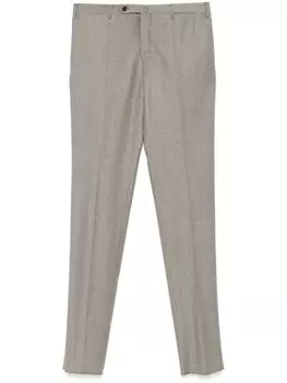 Incotex брюки с узором «гусиная лапка», коричневый