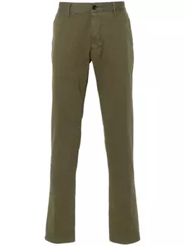 Incotex брюки с вышитым логотипом, зеленый