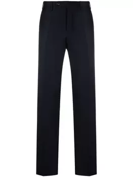 Incotex брюки строгого кроя из вирджинской шерсти, синий