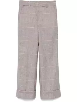 Incotex брюки в клетку глен, коричневый