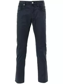 Incotex габардиновые брюки скинни, синий