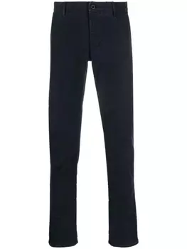 Incotex прямые брюки с вышитым логотипом, синий