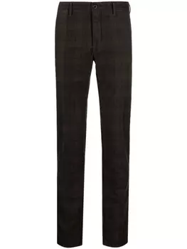 Incotex прямые брюки в клетку, коричневый