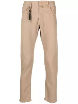 Incotex прямые джинсы с нашивкой-логотипом, нейтральный цвет