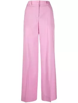 Incotex шерстяные брюки широкого кроя, розовый