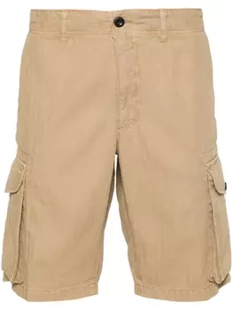 Incotex шорты карго с узором в елочку, нейтральный цвет