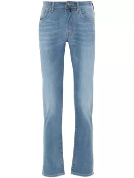 Incotex узкие джинсы с контрастной строчкой, синий