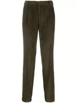 Incotex вельветовые брюки прямого кроя, зеленый