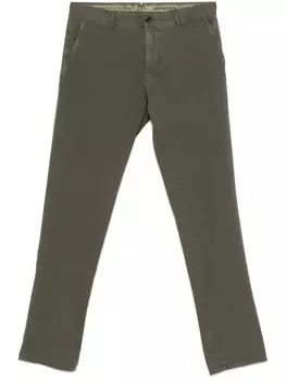 Incotex зауженные твиловые брюки, зеленый