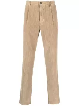 Incotex зауженные вельветовые брюки, коричневый