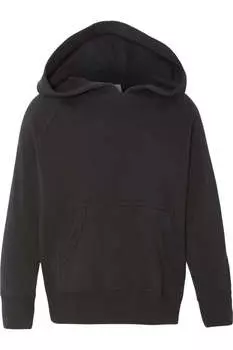 Independent Trading Co. Детская толстовка с капюшоном из специальной смеси реглан, черный
