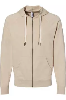 Independent Trading Co. Легкая махровая толстовка Icon с капюшоном и застежкой-молнией на всю длину, цвет sand