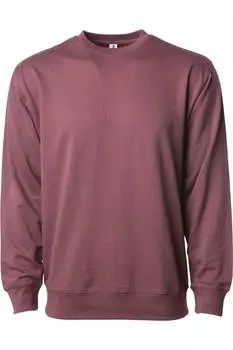 Independent Trading Co. Легкая толстовка Icon с круглым вырезом и петлевой спинкой, цвет port