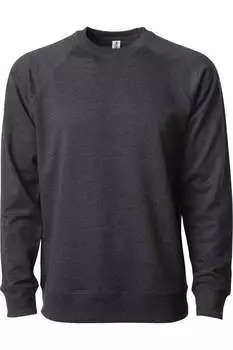 Independent Trading Co. Легкая толстовка Icon с круглым вырезом и петлевой спинкой, цвет charcoal heather