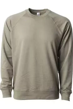 Independent Trading Co. Легкая толстовка Icon с круглым вырезом и петлевой спинкой, оливковый