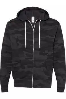 Independent Trading Co. Легкая толстовка с капюшоном и застежкой-молнией, цвет black camo