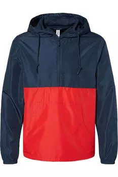 Independent Trading Co. Легкая ветровка-пуловер с застежкой-молнией на четверть длины, цвет classic navy/ red