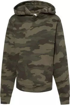 Independent Trading Co. Молодежная толстовка с капюшоном средней толщины, цвет forest camo