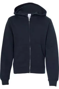 Independent Trading Co. Молодежная толстовка средней толщины с капюшоном и застежкой-молнией, темно-синий