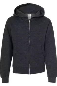 Independent Trading Co. Молодежная толстовка средней толщины с капюшоном и застежкой-молнией, цвет charcoal heather