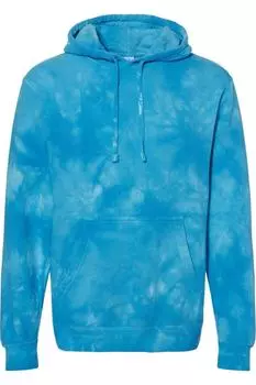 Independent Trading Co. Толстовка с капюшоном средней плотности с узором «тай-дай», цвет tie dye aqua blue