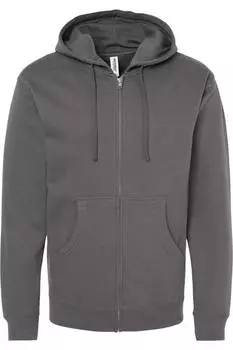 Independent Trading Co. Толстовка средней плотности с капюшоном и застежкой-молнией, цвет charcoal