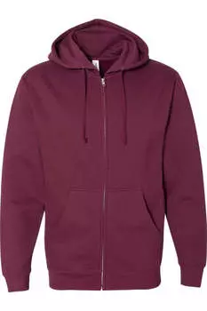 Independent Trading Co. Толстовка средней плотности с капюшоном и застежкой-молнией, бордовый