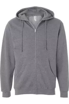 Independent Trading Co. Толстовка средней плотности с капюшоном и застежкой-молнией, цвет gunmetal heather