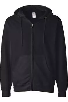 Independent Trading Co. Толстовка средней плотности с капюшоном и застежкой-молнией, черный