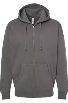 Independent Trading Co. Тяжелая толстовка с капюшоном и застежкой-молнией, цвет solid charcoal