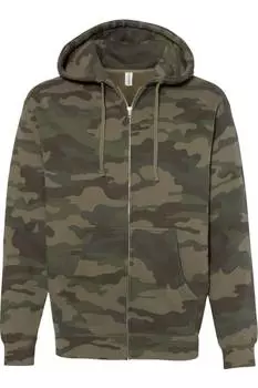 Independent Trading Co. Тяжелая толстовка с капюшоном и застежкой-молнией, цвет forest camo