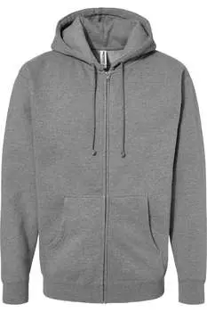 Independent Trading Co. Тяжелая толстовка с капюшоном и застежкой-молнией, цвет gunmetal heather