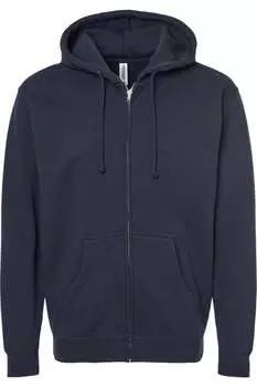 Independent Trading Co. Тяжелая толстовка с капюшоном и застежкой-молнией, темно-синий