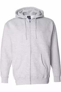 Independent Trading Co. Тяжелая толстовка с капюшоном и застежкой-молнией, цвет grey heather