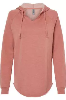 Independent Trading Co. Женская легкая толстовка с капюшоном California Wave Wash, цвет dusty rose