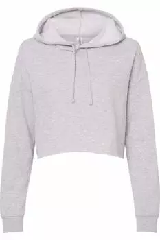 Independent Trading Co. Женская легкая укороченная толстовка с капюшоном, цвет grey heather