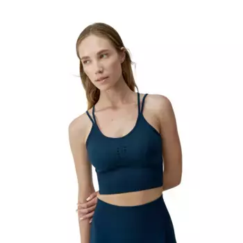 India Born Living Yoga Женский спортивный топ, тёмно-синий