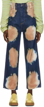 Индиго мешковатые джинсы Eckhaus Latta