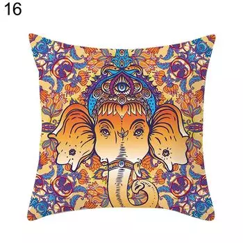 Индийский Слон Ганеша Будда Поясная Подушка Чехол Огонь Диван Домашний Декор-16 # Stuttg