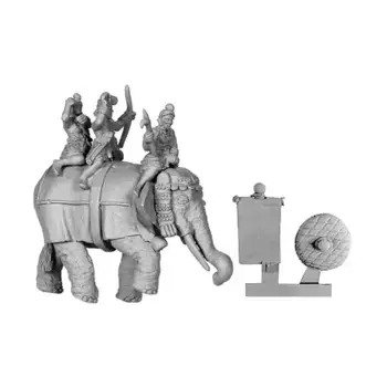 Индийский слон с экипажем из 3 человек, Ancients - Indian (15mm) (Xyston Miniatures)
