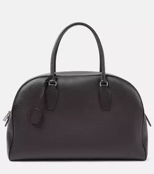 Индия 15.75 Большая кожаная сумка-тоут The Row, Dark Brown Pld