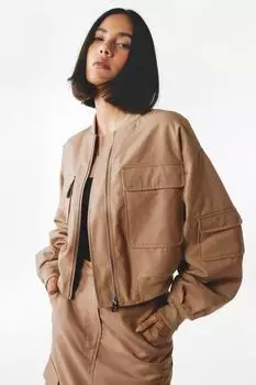 Индивидуальная куртка-бомбер карго Nasty Gal, нейтральный
