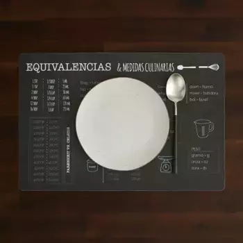 Индивидуальная скатерть ПВХ Размеры El Corte Ingls, антрацит