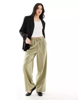 Индивидуальные брюки цвета хаки без застежек ASOS DESIGN